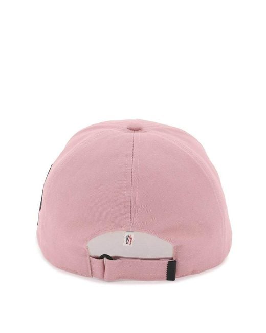 3 MONCLER GRENOBLE Pink Baseball Cap Made Of Gab for men