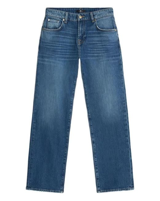 7 For All Mankind Blue "Calie" Straight Explorer Jeans