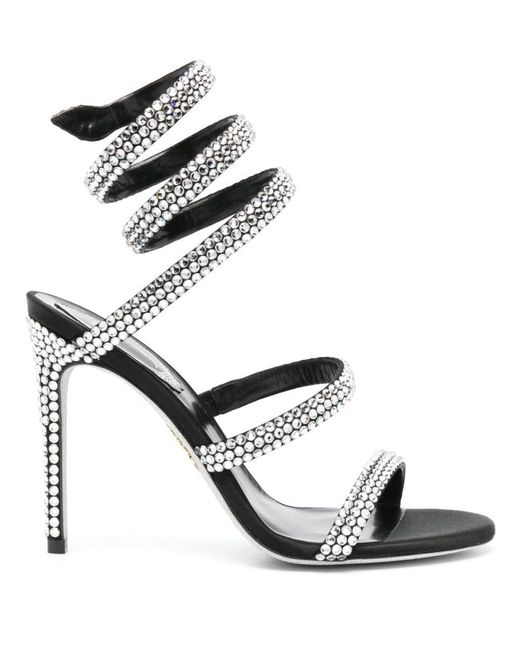 Rene Caovilla Black Cleo Crystal Embellished Sandals