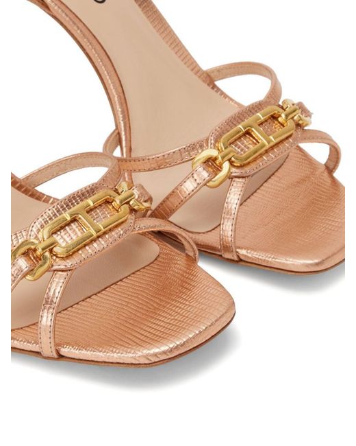 Tom Ford Pink Lizard Print Laminated Sandals Shoes