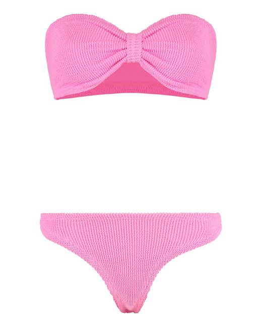 Hunza G Pink Jean Plain Color Bikini