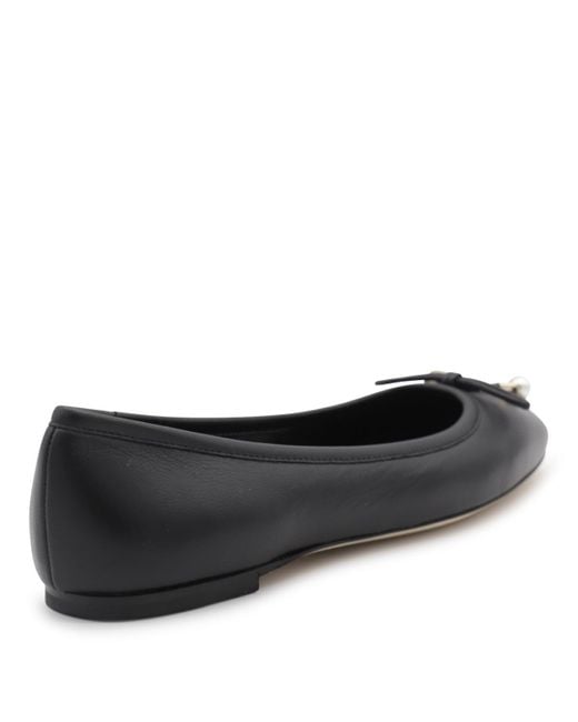 Jimmy Choo Black Leather Flats