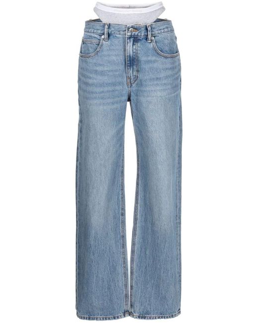 Alexander Wang Blue Straight Jeans With Layered Design