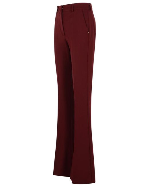 Sportmax Red Virgin Wool Wine Trousers
