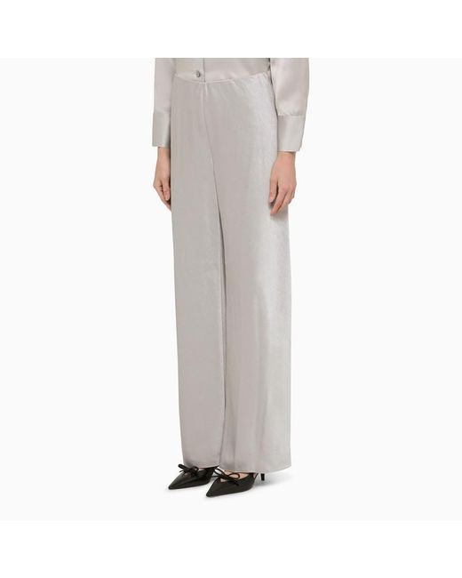 Vince Gray Pearl Grey Satin Trousers