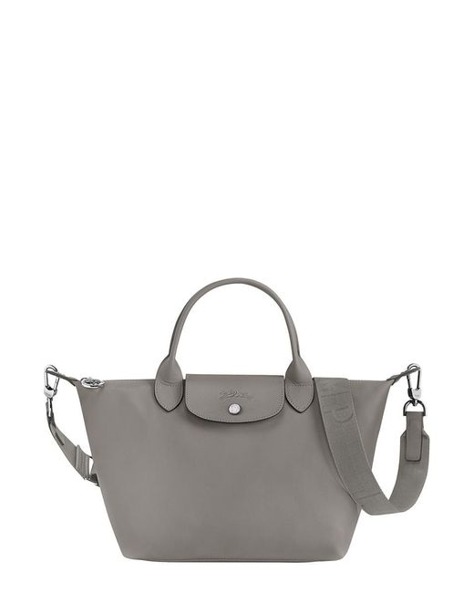 Longchamp Gray 'S Le Pliage Xtra' Handbag With Embossed Logo