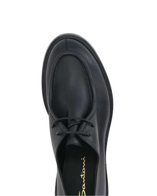 Santoni Black Flat Shoes