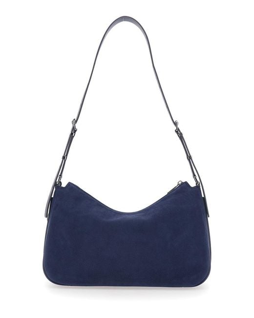 MICHAEL Michael Kors Blue 'Nolita Medium' Shoulder Bag With Logo Charm And Adjustable Shoulder Strap