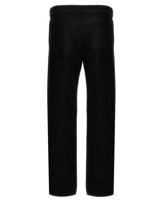 Saint Laurent Black Crinkled Effect Cotton Denim Jeans for men