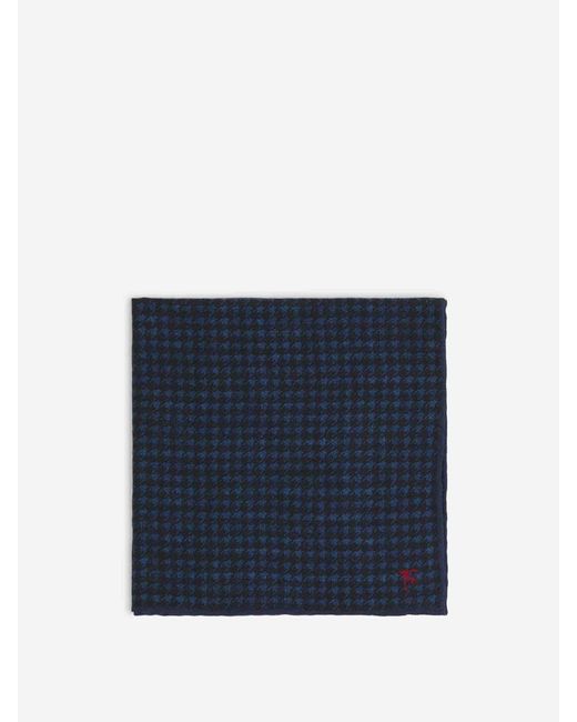 Isaia Blue Geometric Motif Pochette for men