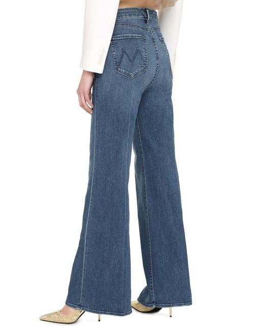 Mother Blue Roller Skimp Wide-leg Jeans