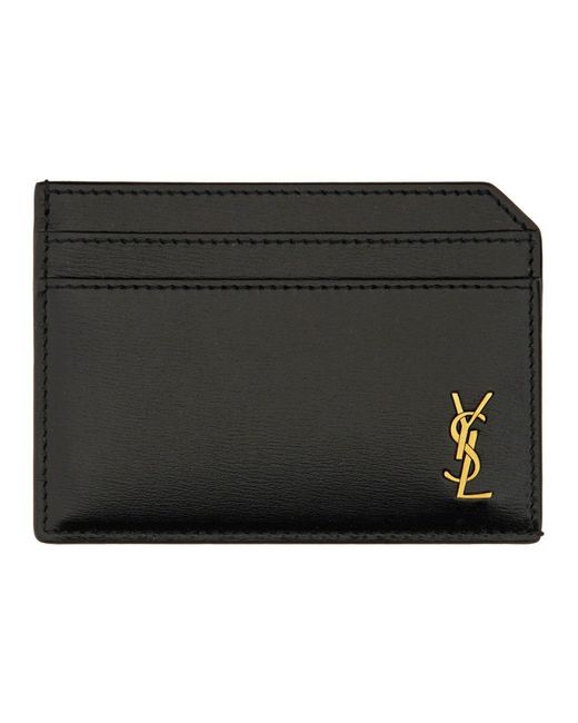 Saint Laurent Black Open Card Case "Tiny Cassandras" for men