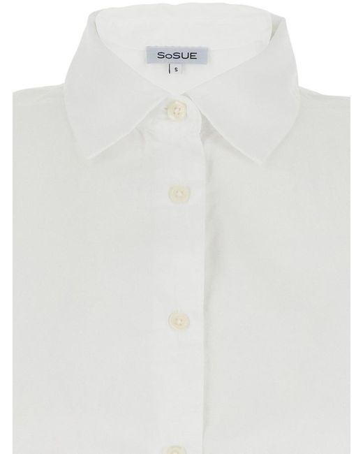 SOSUE White 'Antonia' Blouse With Classic Collar And Front Closure With Buttons