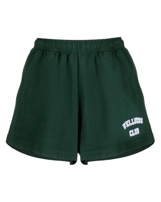 Sporty & Rich Green Wellness Club Cotton Shorts