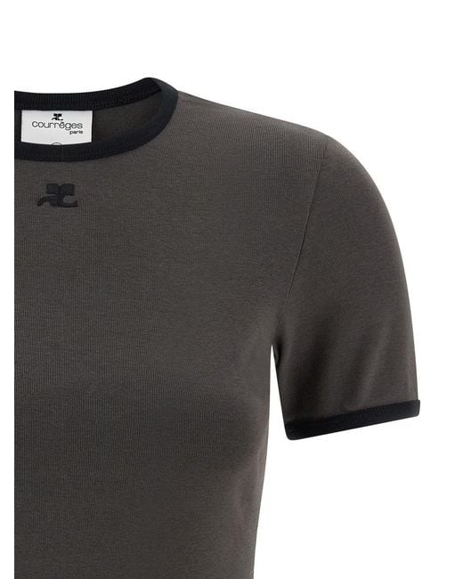Courreges Black 'signature Contrast' T-shirt