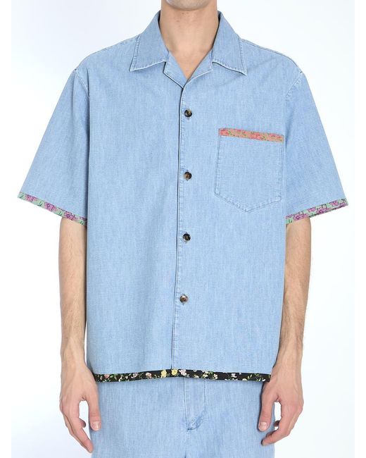 Valentino Garavani Men's Blue Denim Shirt