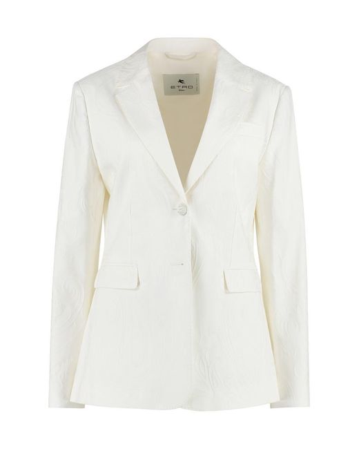 Etro White Single-breasted Two-button Jacket