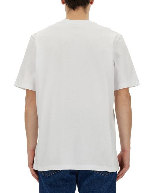 MSGM White T-Shirt With Logo for men