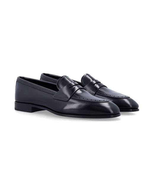Church's Blue Onyx Fumé Polished Leather Loafer