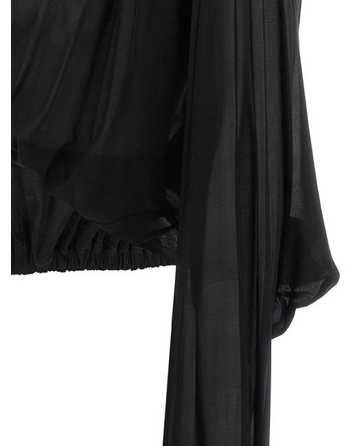 Rick Owens Black 'Crooped Hooded Tunic' Sweater