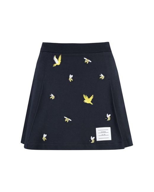 Thom Browne Blue Cotton Mini-skirt