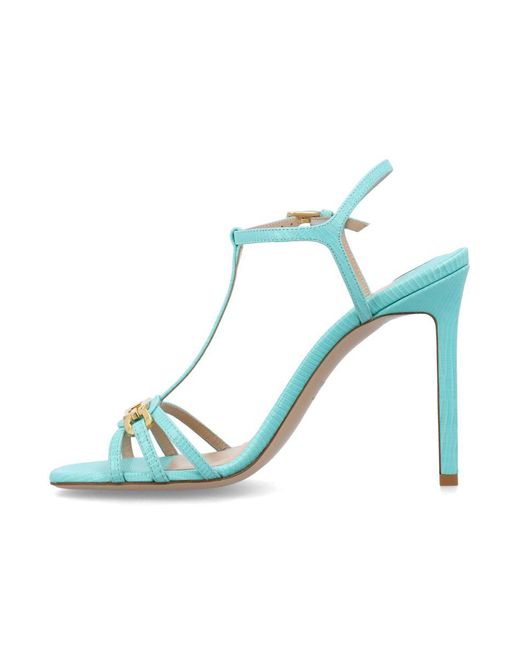 Tom Ford Blue Stamped Lizard Leather Whitney Sandal