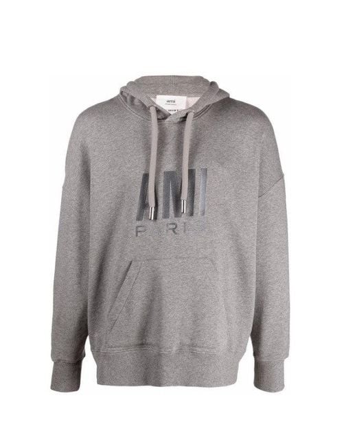 AMI Cotton Ami Paris Sweaters Grey in Gray | Lyst