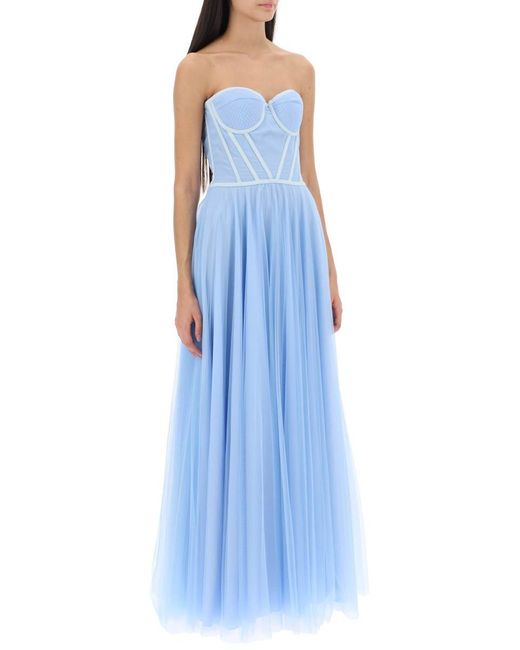 19:13 Dresscode Blue 1913 Dresscode Maxi Tulle Bustier Gown