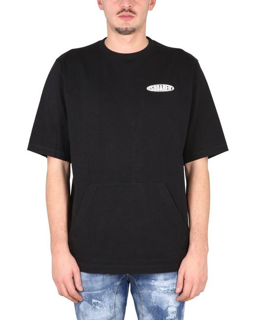 DSquared² Black D2 Surf Board Skater T-shirt for men