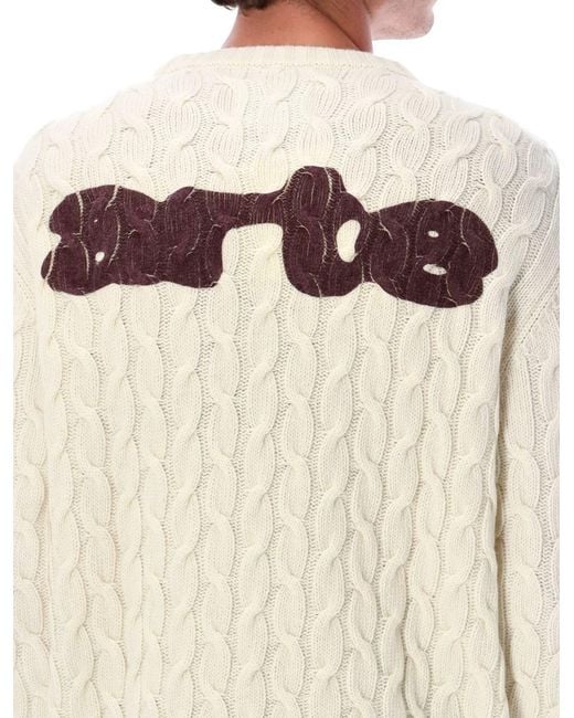 Arte' White Cable Knit for men