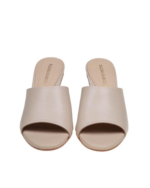Paloma Barceló Natural Leather Mules