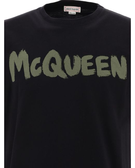 Alexander McQueen Black Alexander Mc Queen Mc Queen Graffiti T Shirt for men