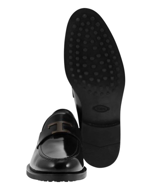 Tod's Black Timeless Leather Loafer for men