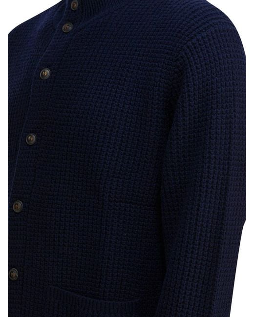 Polo Ralph Lauren Blue Mock Neck Cardigan for men