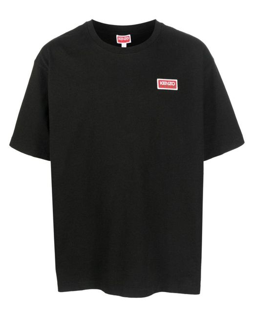 KENZO Black Logo-print Crewneck Cotton-jersey T-shirt X for men