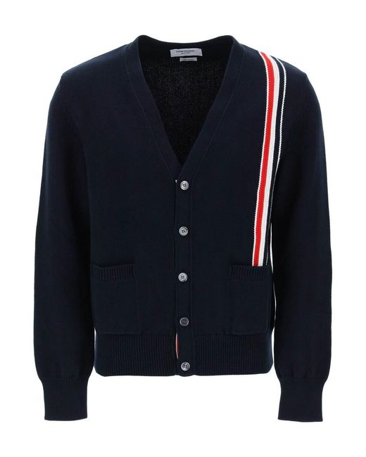 Thom Browne Blue Cotton Cardigan With for men