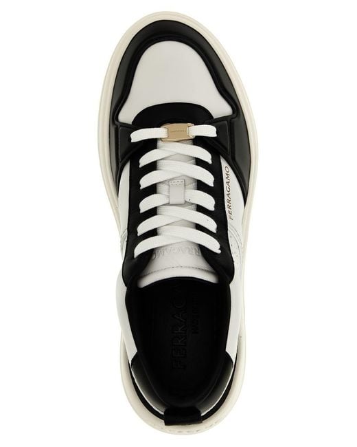 Ferragamo White Low/ Leather Trainer Sneaker for men
