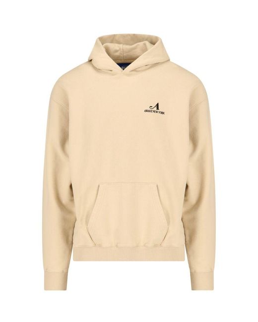 AWAKE NY Natural Embroidered Logo Hoodie for men