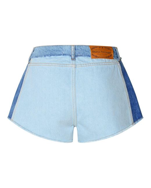 Chiara Ferragni Blue Cotton Shorts