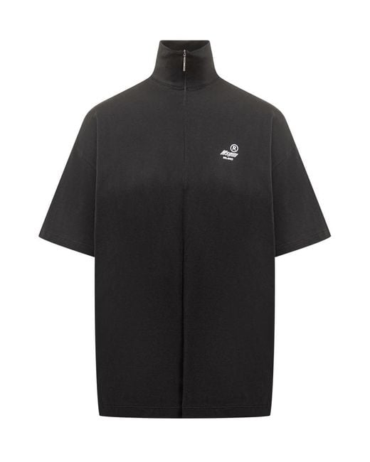 MSGM Women's Black Short-sleeve T-shirt With Zip