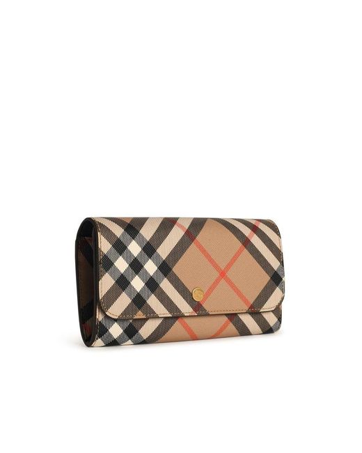 Burberry Natural Continental Check Wallet