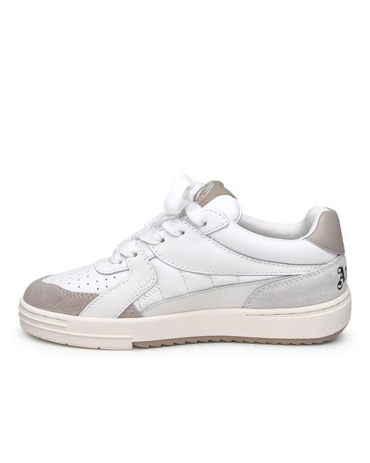 Palm Angels University White Leather Sneakers