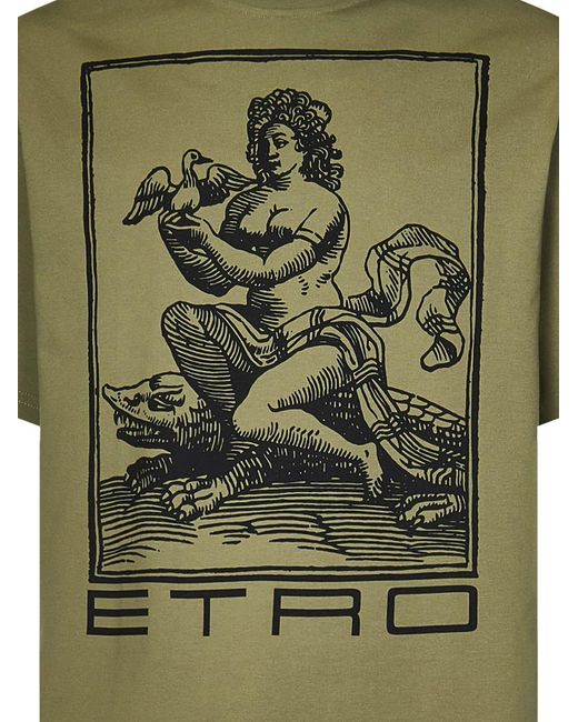 Etro Green T-Shirt for men