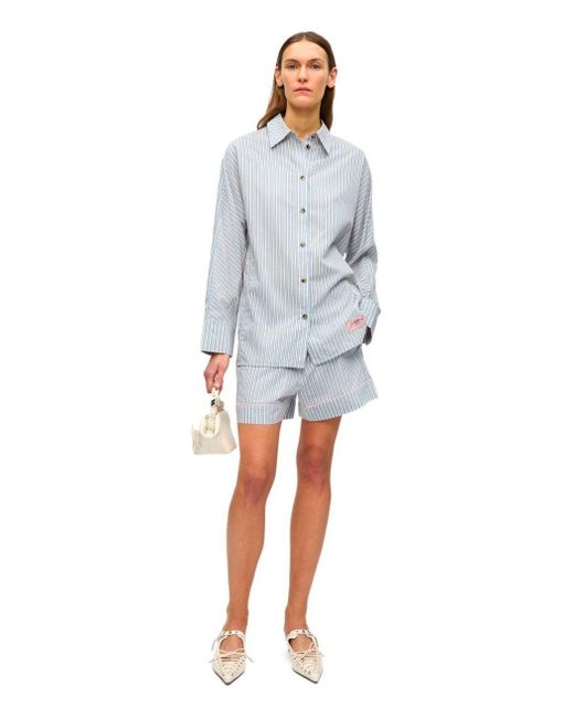 Ganni Blue Striped Shorts