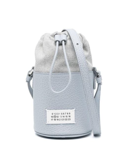 Maison Margiela Leather Bucket Bag in Gray | Lyst