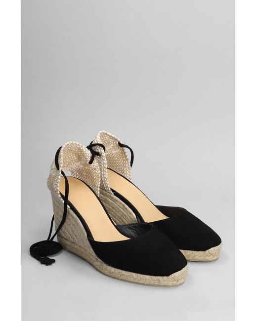 Castañer black carina 8 ankle tie wedge sandals sale