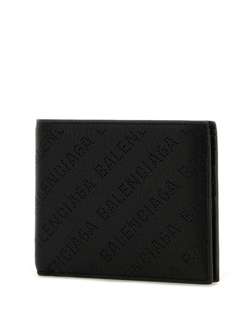 Balenciaga Black Grained Leather Wallet for men