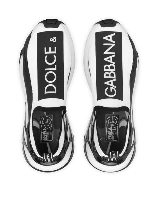 Dolce & Gabbana White Low Sock Sneaker Shoes for men