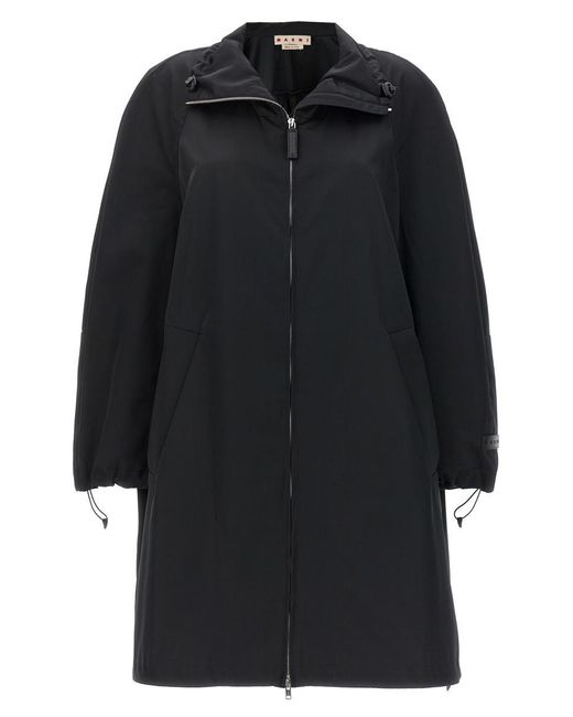 Marni Black Satin Parka