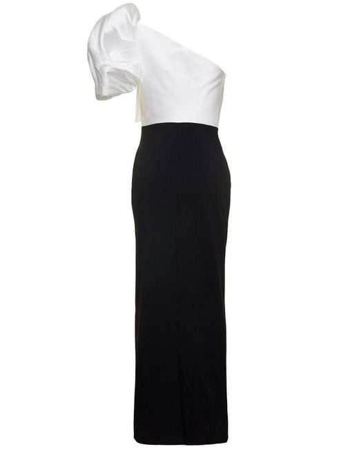 Solace London White Selia One-Shoulder Maxi Dress
